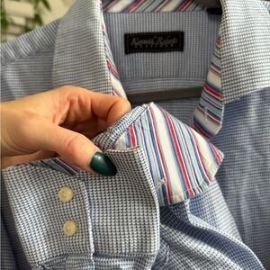 Kenneth Roberts Blue Patterned Dress Shirt